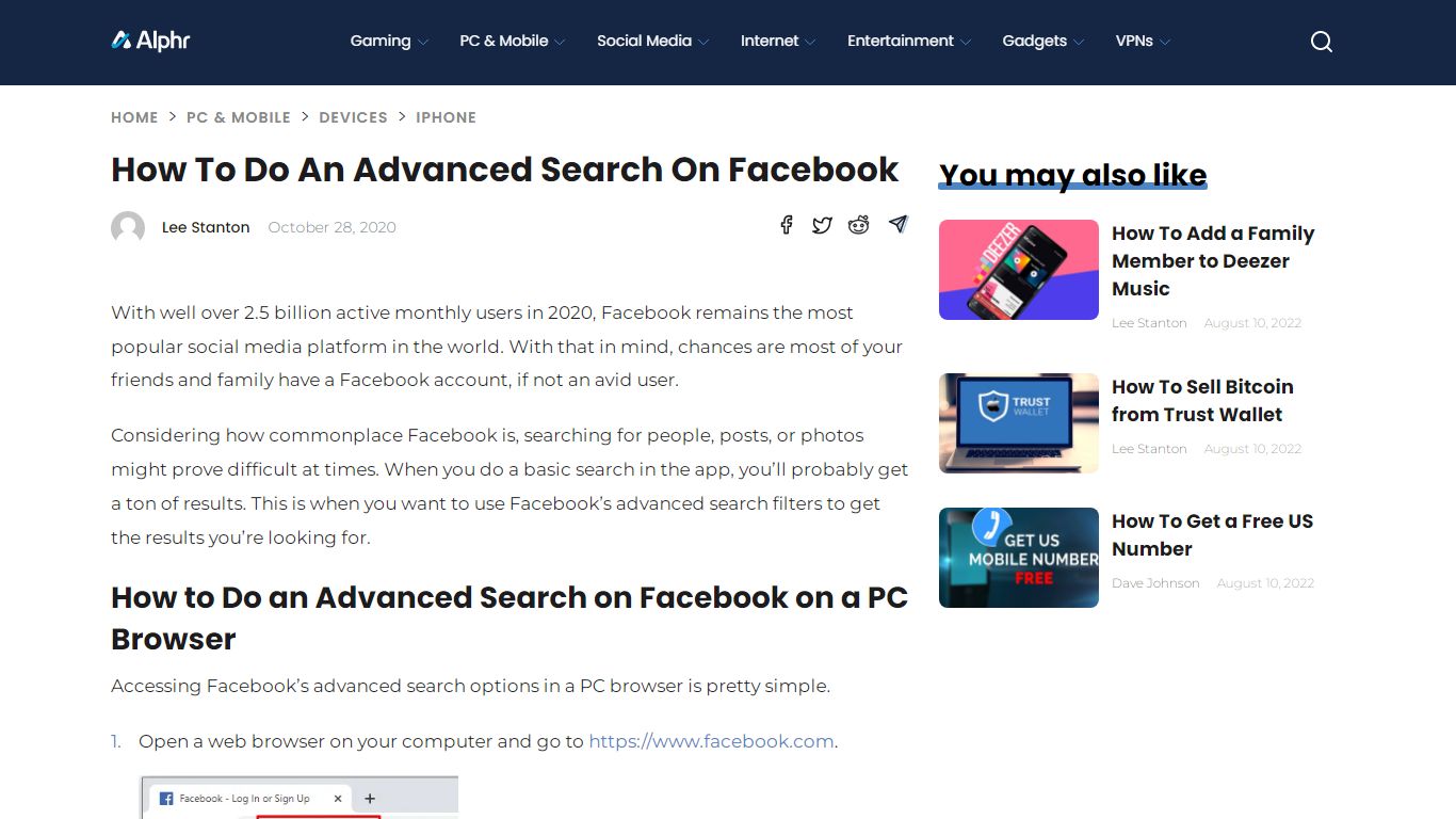How to Do an Advanced Search on Facebook - Alphr